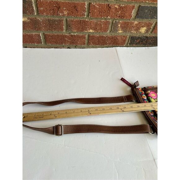 8x8” LB Lily Bloom crossbody Faux Leather Brown Pink - Picture 8 of 8